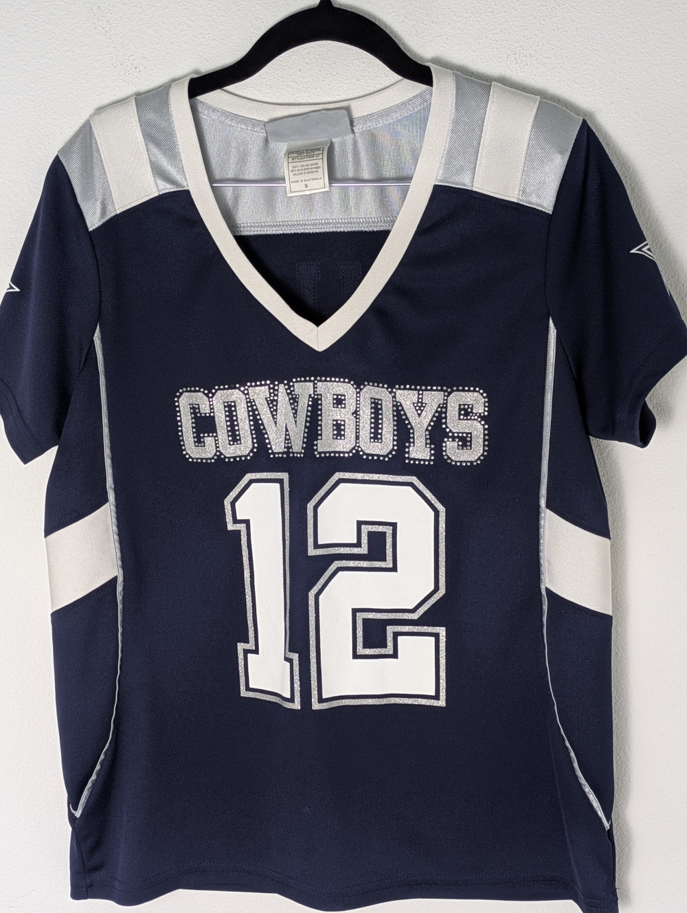 Dallas Cowboys #12 Women's Friar Navy Short Sleeve Jersey T-Shirt Sz S  EUC